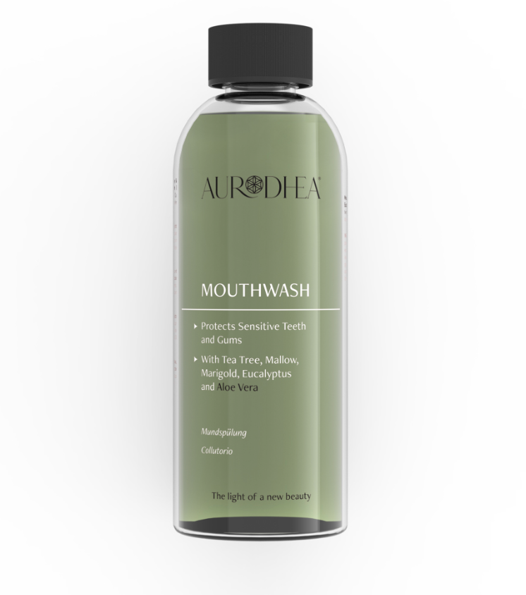 Mundspülung mit Aloe Vera 250 ml | Angereichert mit Teebaum, Malve, Ringelblume und Eukalyptus